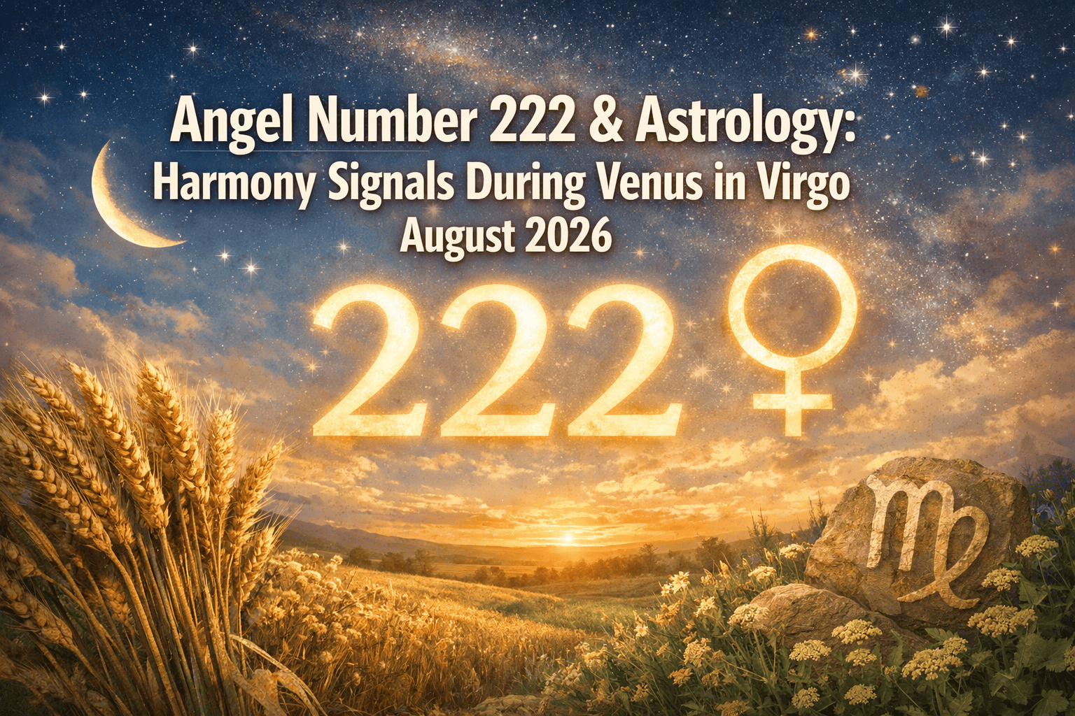Angel Number 222 and Astrology: Harmony Signals During Venus in Virgo August 2026