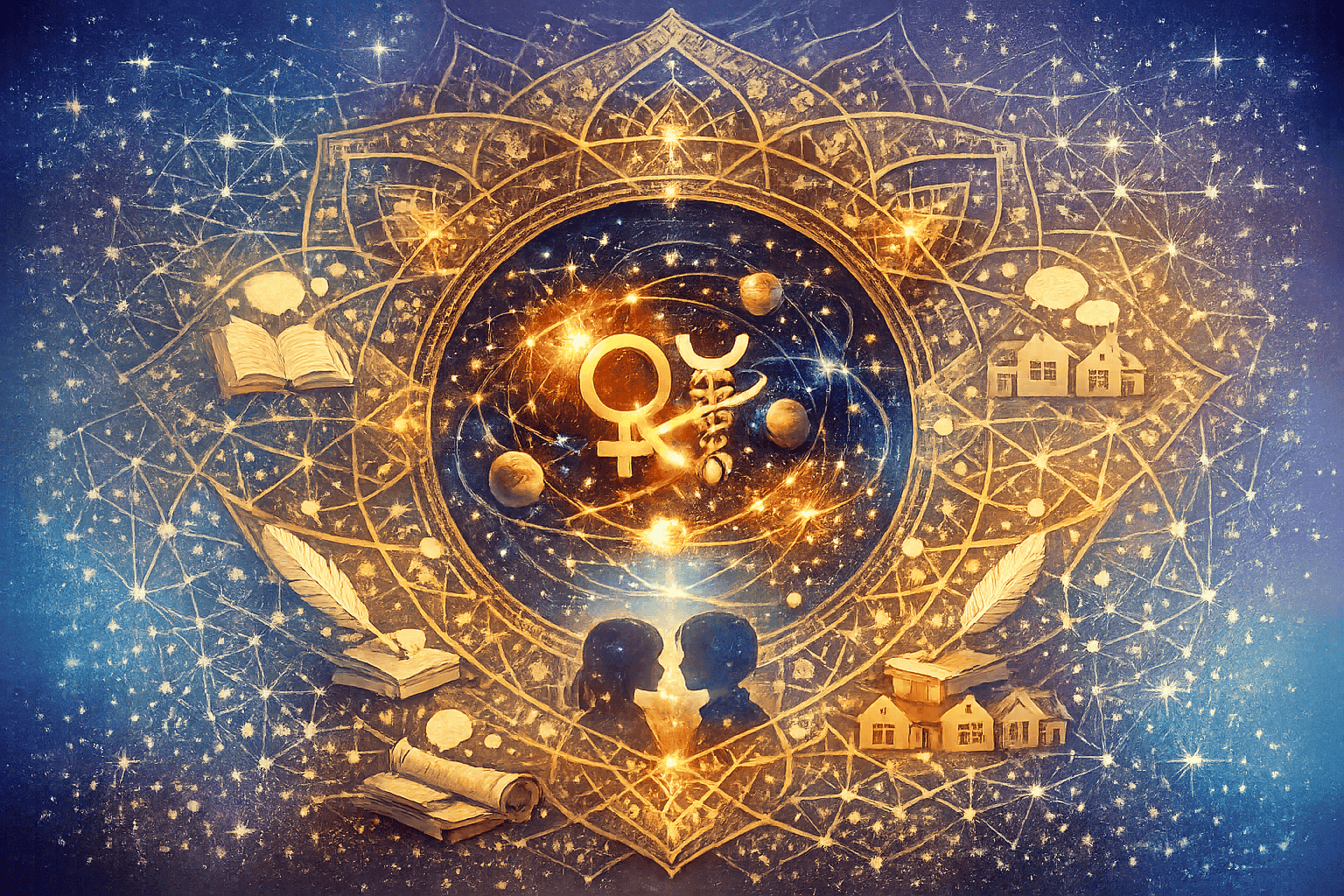 How Does the Natal Third House Connect to This Transit section: Intricate mandala-like visualization of the astrological