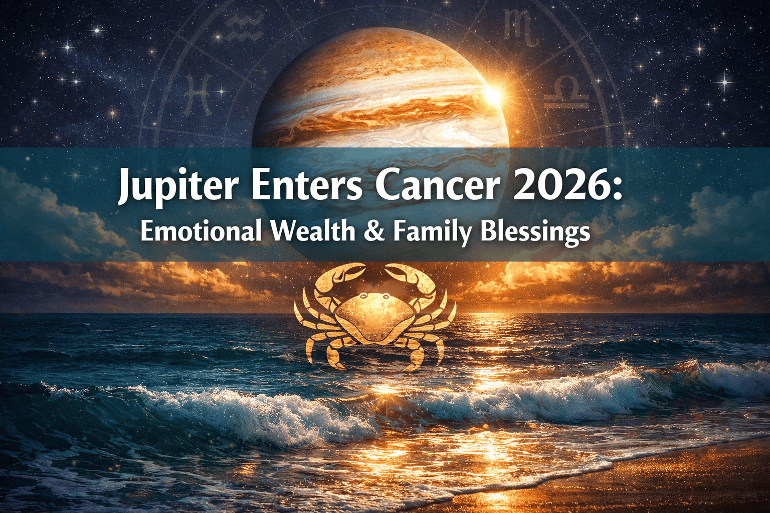 Jupiter Enters Cancer June 2, 2026: Emotional Wealth Expansion, Family Blessings, and Zodiac House Prosperity Shifts