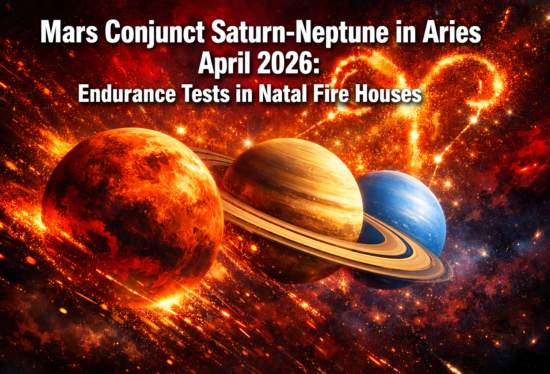 Mars Conjunct Saturn-Neptune in Aries April 2026: Endurance Tests in Natal Fire Houses