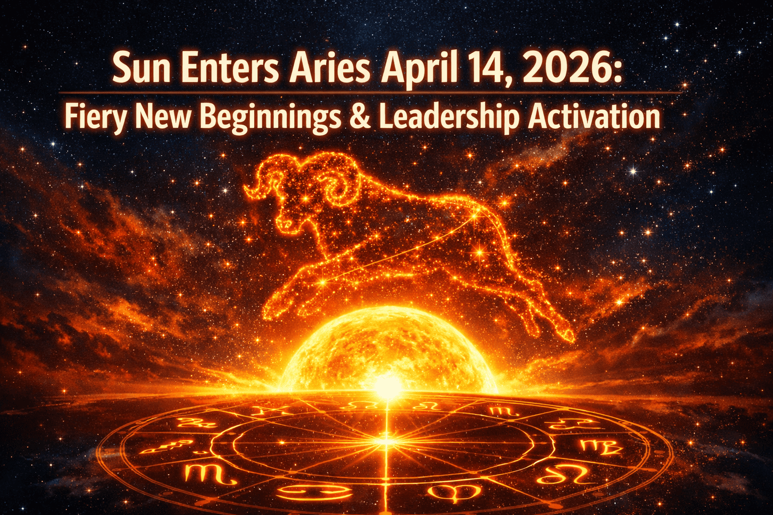Sun Enters Aries April 14, 2026: Fiery New Beginnings, Leadership Activation, and Natal Chart Impacts by Rising Sign