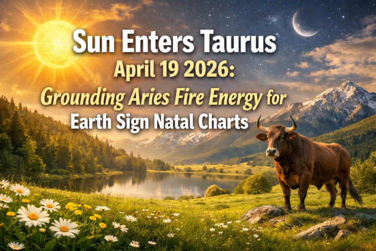 Sun Enters Taurus April 19 2026: Grounding Aries Fire Energy for Earth Sign Natal Charts
