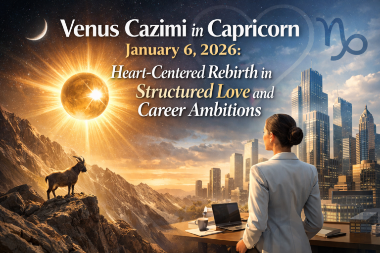 Venus Cazimi in Capricorn January 6, 2026: Heart-Centered Rebirth in Structured Love and Career Ambitions