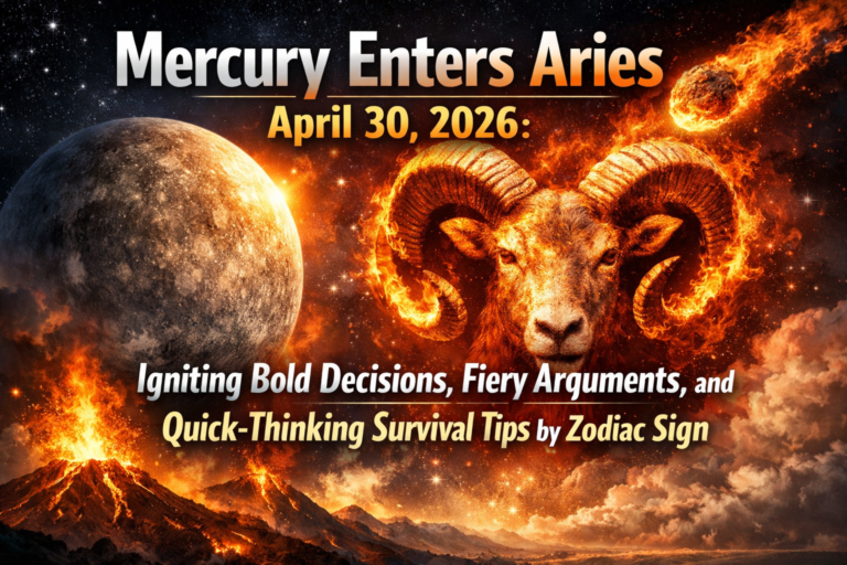Mercury Enters Aries April 30, 2026: Igniting Bold Decisions, Fiery Arguments, and Quick-Thinking Survival Tips by Zodiac Sign