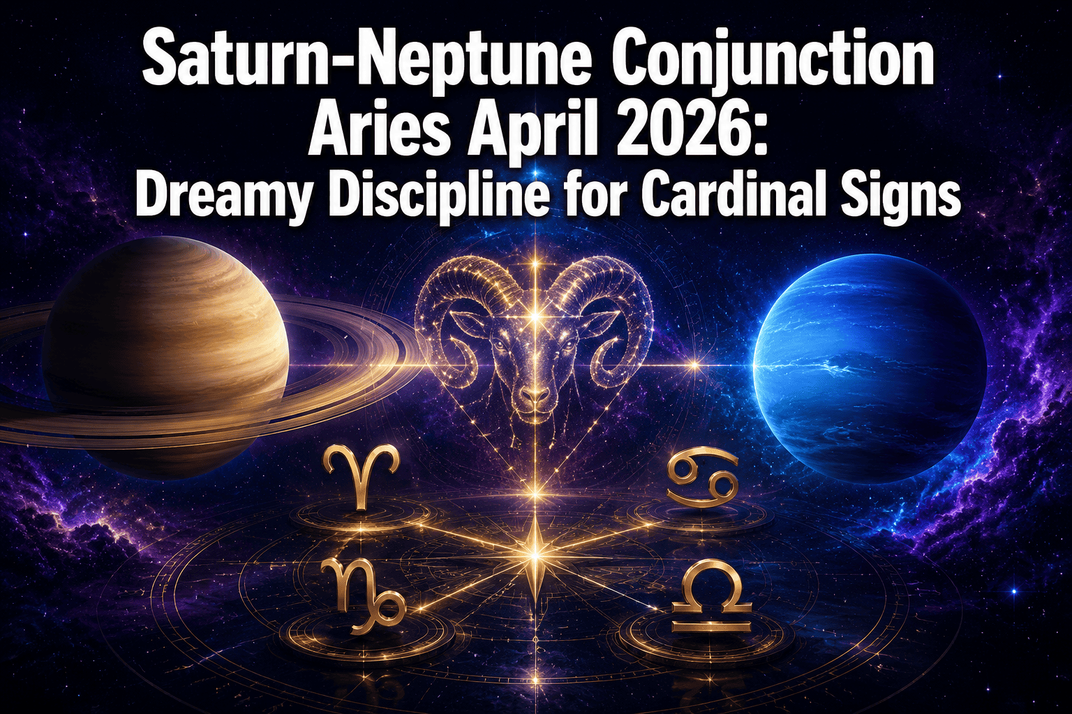 Saturn-Neptune Conjunction Aries April 2026: Dreamy Discipline for Cardinal Signs' Natal Charts