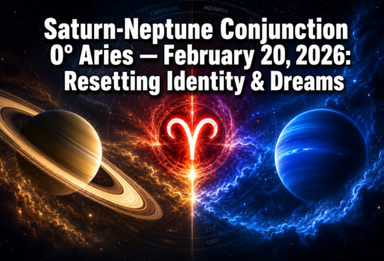 Saturn-Neptune Conjunction at 0° Aries February 20, 2026: Resetting Identity and Dreams Across All Rising Signs