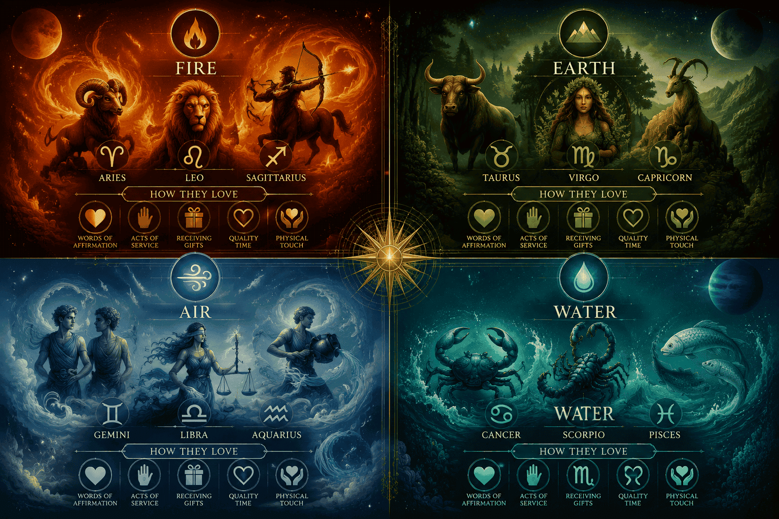 Venus Sign Love Languages by Element: The Fastest Beginner Framework
